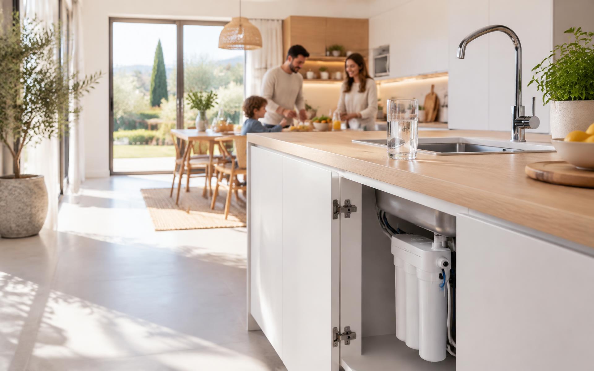 Cuisine moderne équipée d’une solution Osmosi
